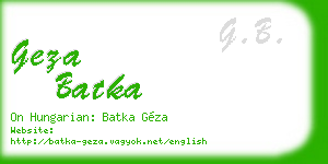 geza batka business card