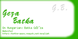 geza batka business card